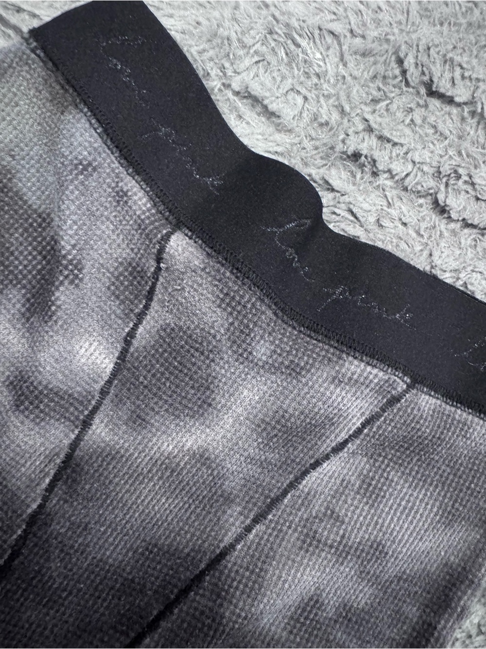 PINK Victoria's Secret Black & Gray Waffle Knit Lounge Joggers